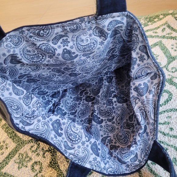 Denim patchwork tote bag - Picture 3 of 4